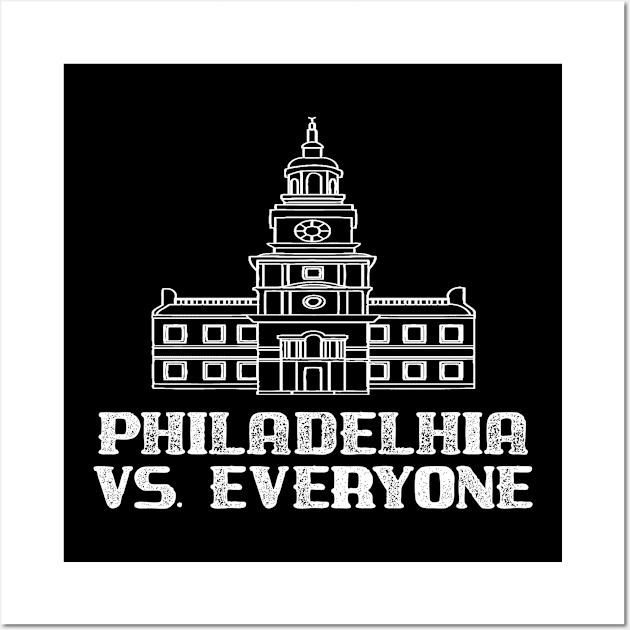 Philadelphia Versus Everyone Independence Hall Philly Sports Fan Wall Art by StacysCellar